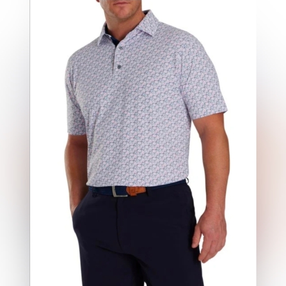 FootJoy Other - FootJoy Men's Golf Course Doodle Stretch Pique Self Collar-White Size M